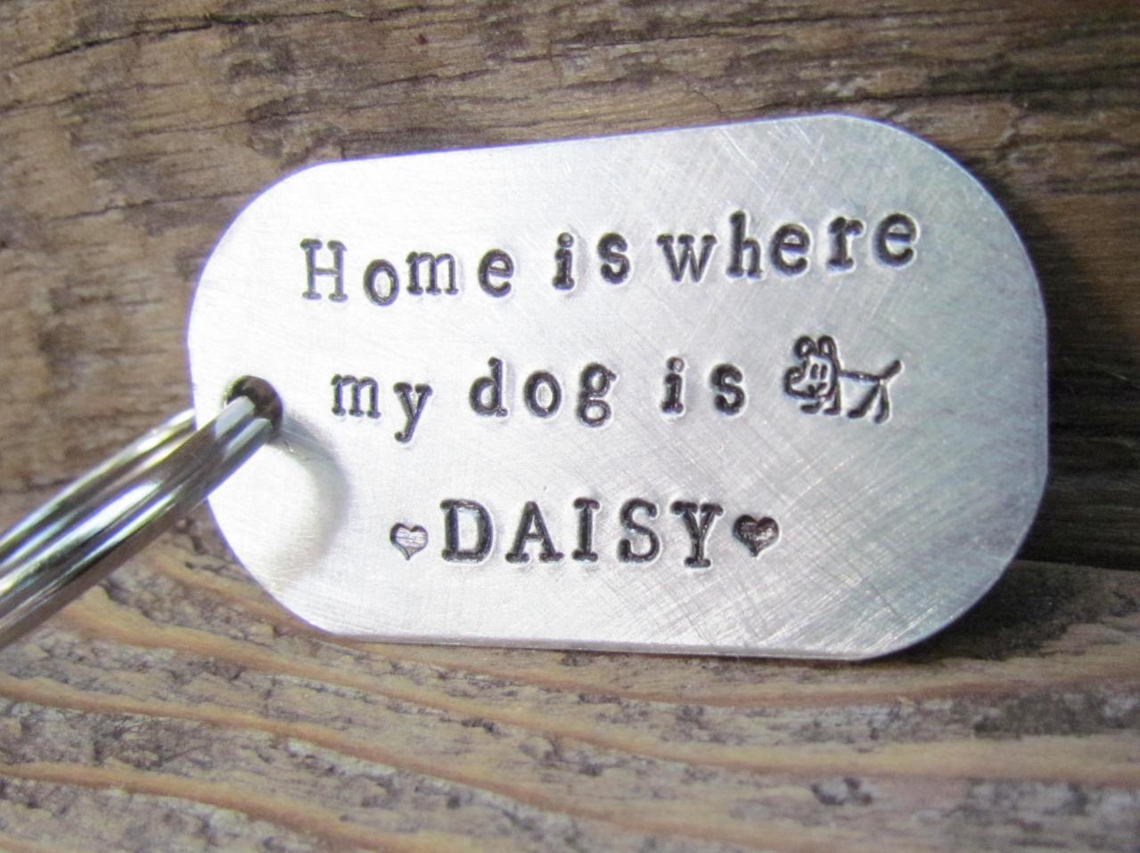 Key Chain Home Is Where My Dog Is Personalized With Your Dogs Name